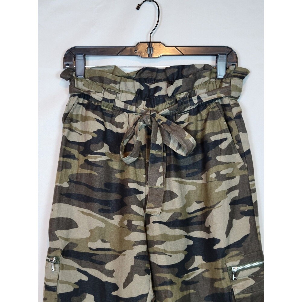NWT Express Extreme High Rise Camo Joggers Linen Blend Womens Small Pull On - Picture 3 of 14